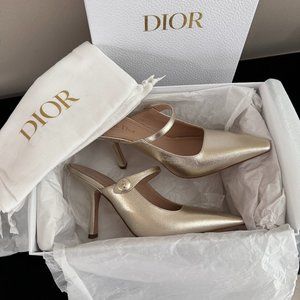NEW IN BOX - Christian Dior Capture 100mm Mule, Pale Gold, size 38